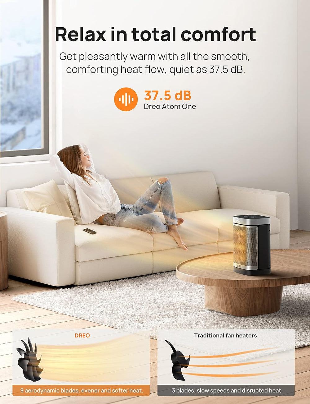 DREO Space Heater for Bathroom and Indoor, Safe and Quiet Portable Heater