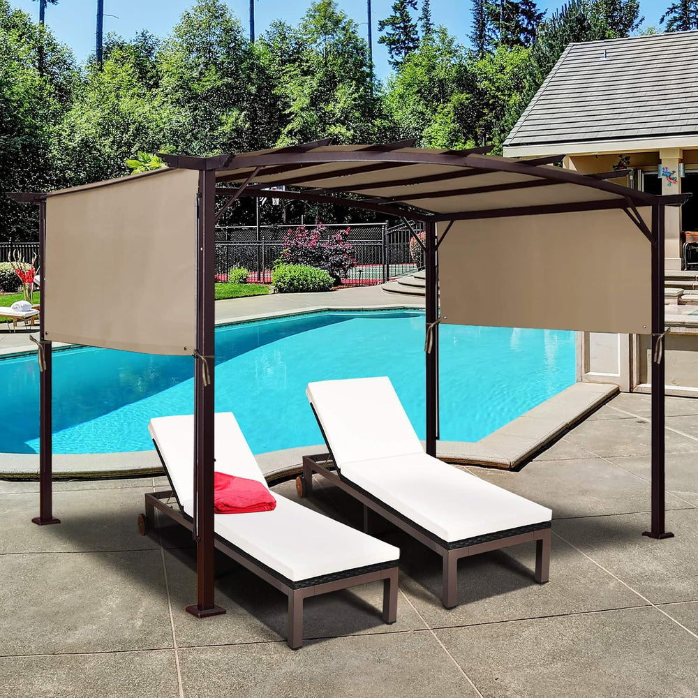Tangkula 16.7x6.7 Ft Pergola Replacement Canopy Shade Cover, Beige