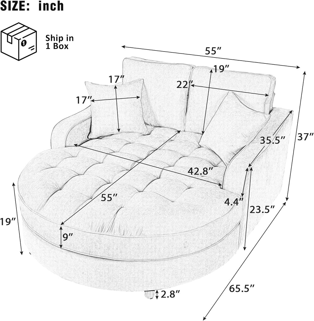 Chaise Lounger Sleeper Sofa, Upholstered Convertible Chair