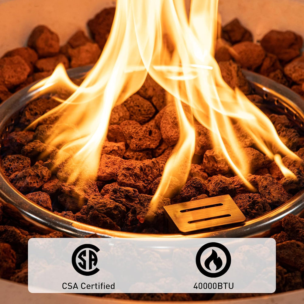 SUNBURY Outdoor Propane Fire Pit, Gas Fire Pit for Outside Patio, Stone Outdo...