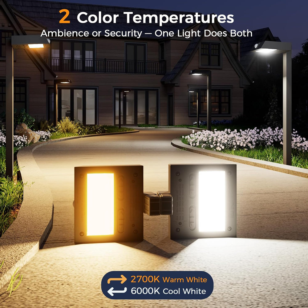 XMCOSY+ Solar Pathway Lights, 6 Pack Metal Motion Sensor Outdoor Lights