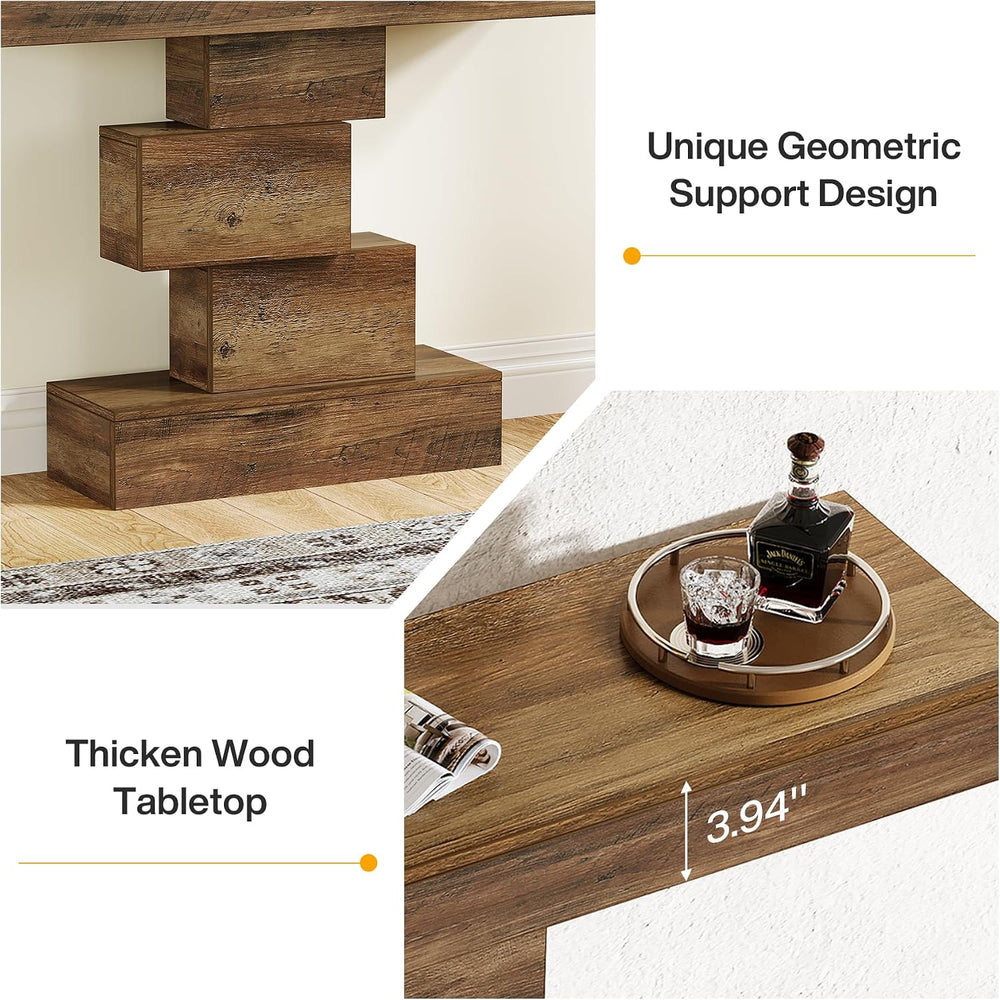 Tribesigns 42.5" Farmhouse Console Table, Narrow Wood Sofa Table Behind ...