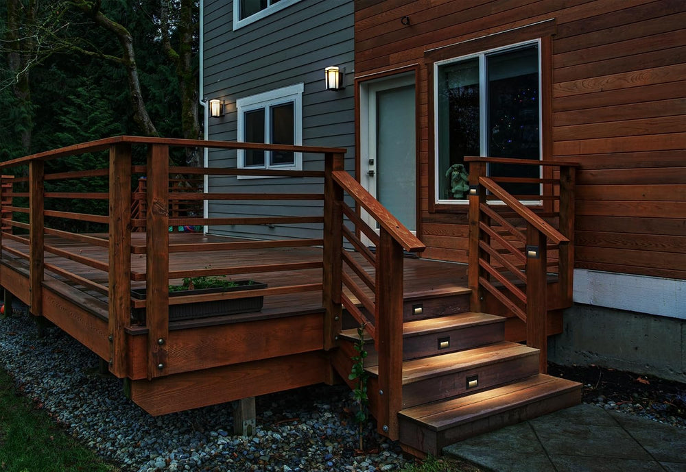 GKOLED 6-Pack Slim Square Low Voltage Deck Post Lights, Outdoor Step Lights, ...