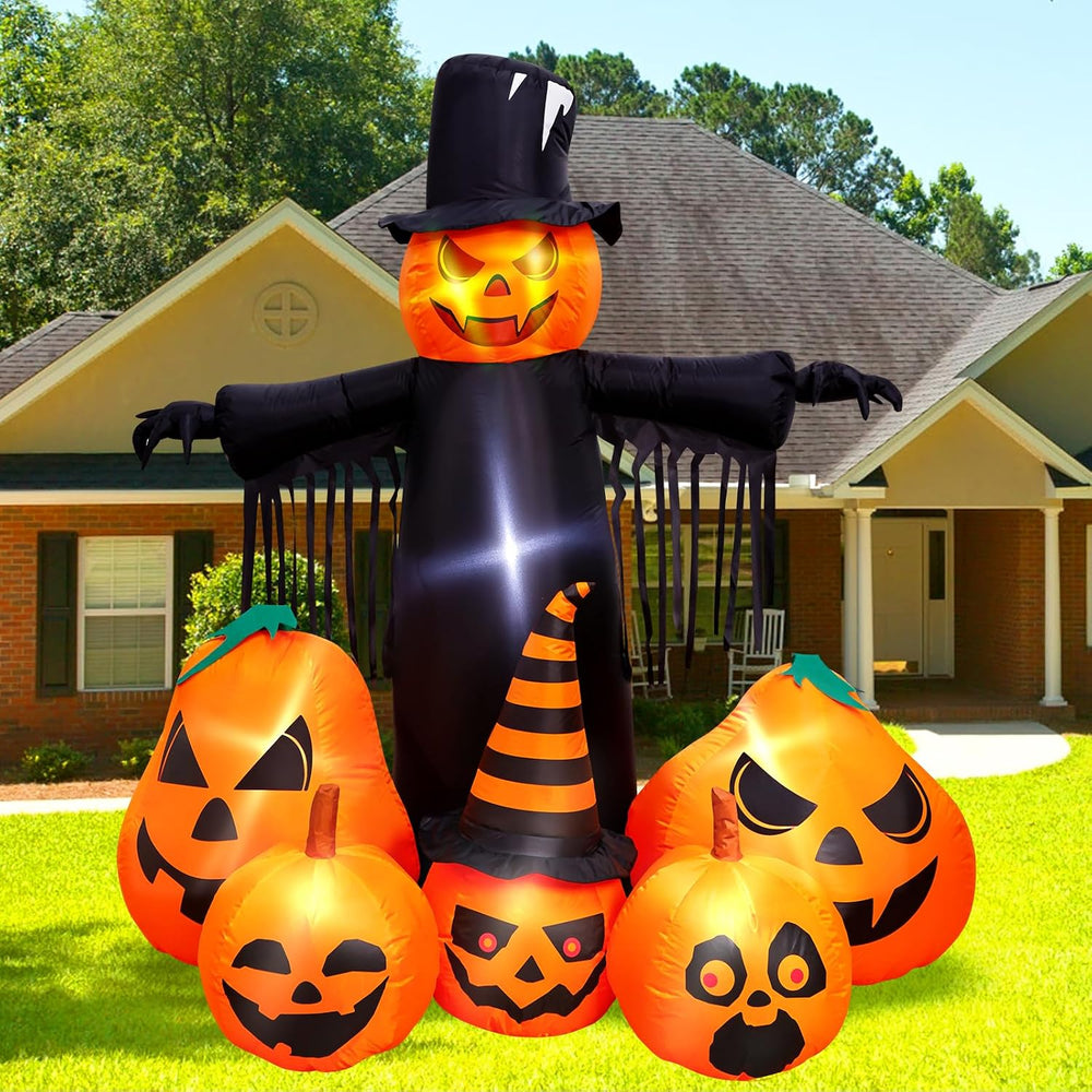 Max Fun 7FT Halloween Inflatables Pumpkin Decorations with LED Build-in Hallo...