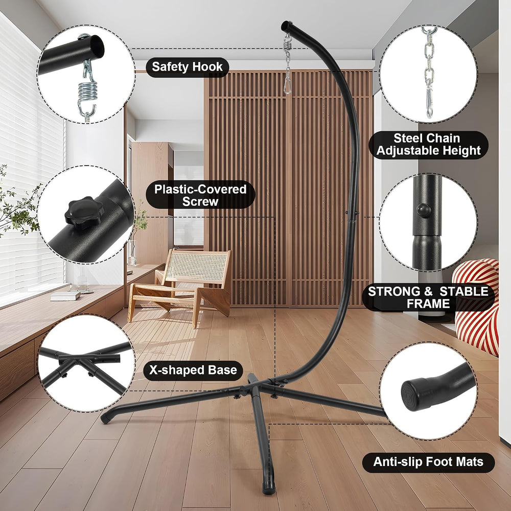 Elevon Hammock Chair Stand Only, Hanging Hammock Swing Stand for Outside with...