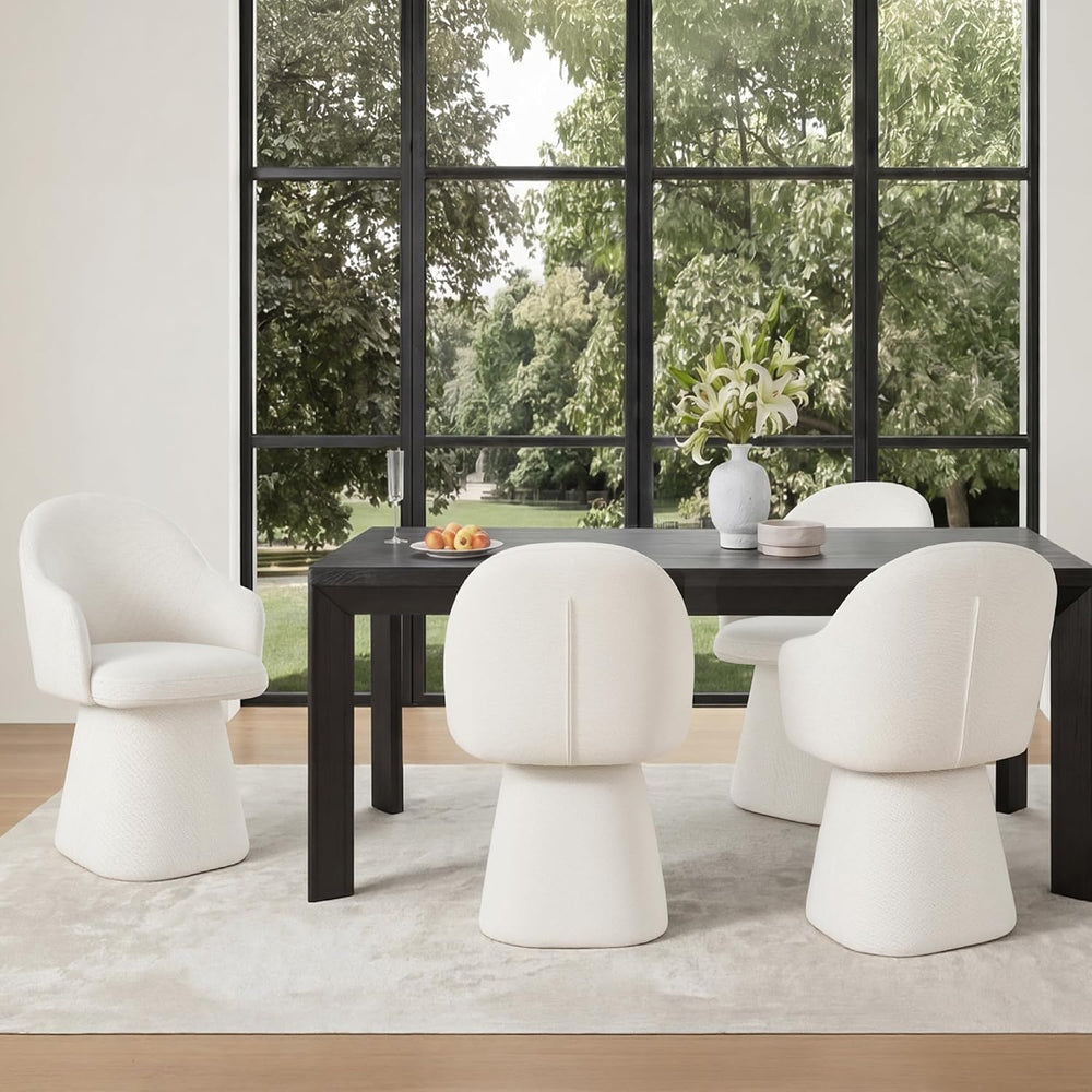 KISLOT Swivel Dining Chairs Set of 4, Upholstered Modern Barrel Dining Chairs...