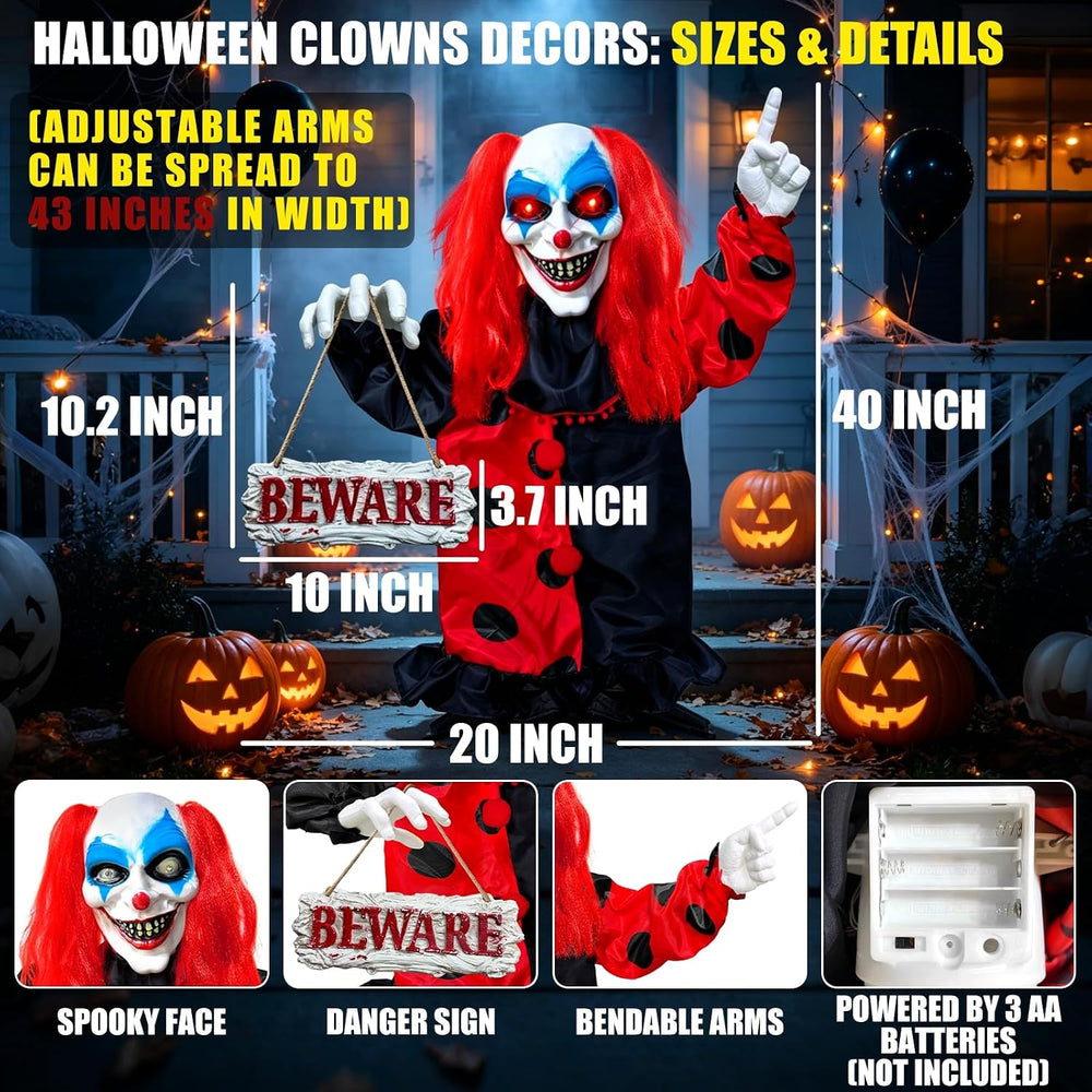 40'' Halloween Animatronics Groundbreaker Decorations Outdoor Scary C...