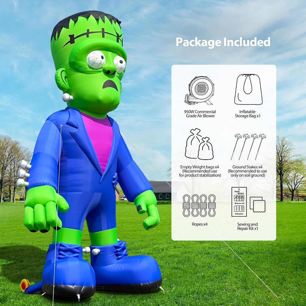 26' Giant Halloween Inflatable Frankenstein with Powerful Blower, Blow Up...