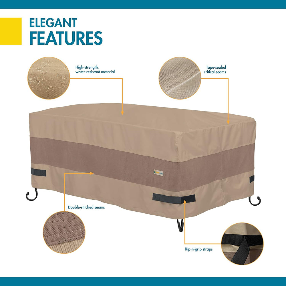 DUCKCOVERS Elegant Waterproof 54 Inch Rectangle Fire Pit Cover, Outdoor Firep...