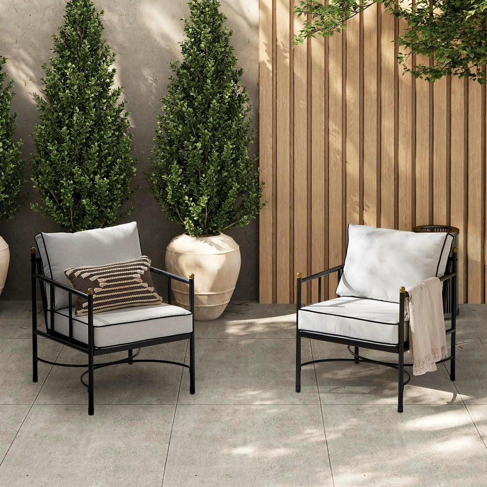 mopio Odelia Patio Chairs Set of 2, Outdoor Chair with Removable Cushions and...