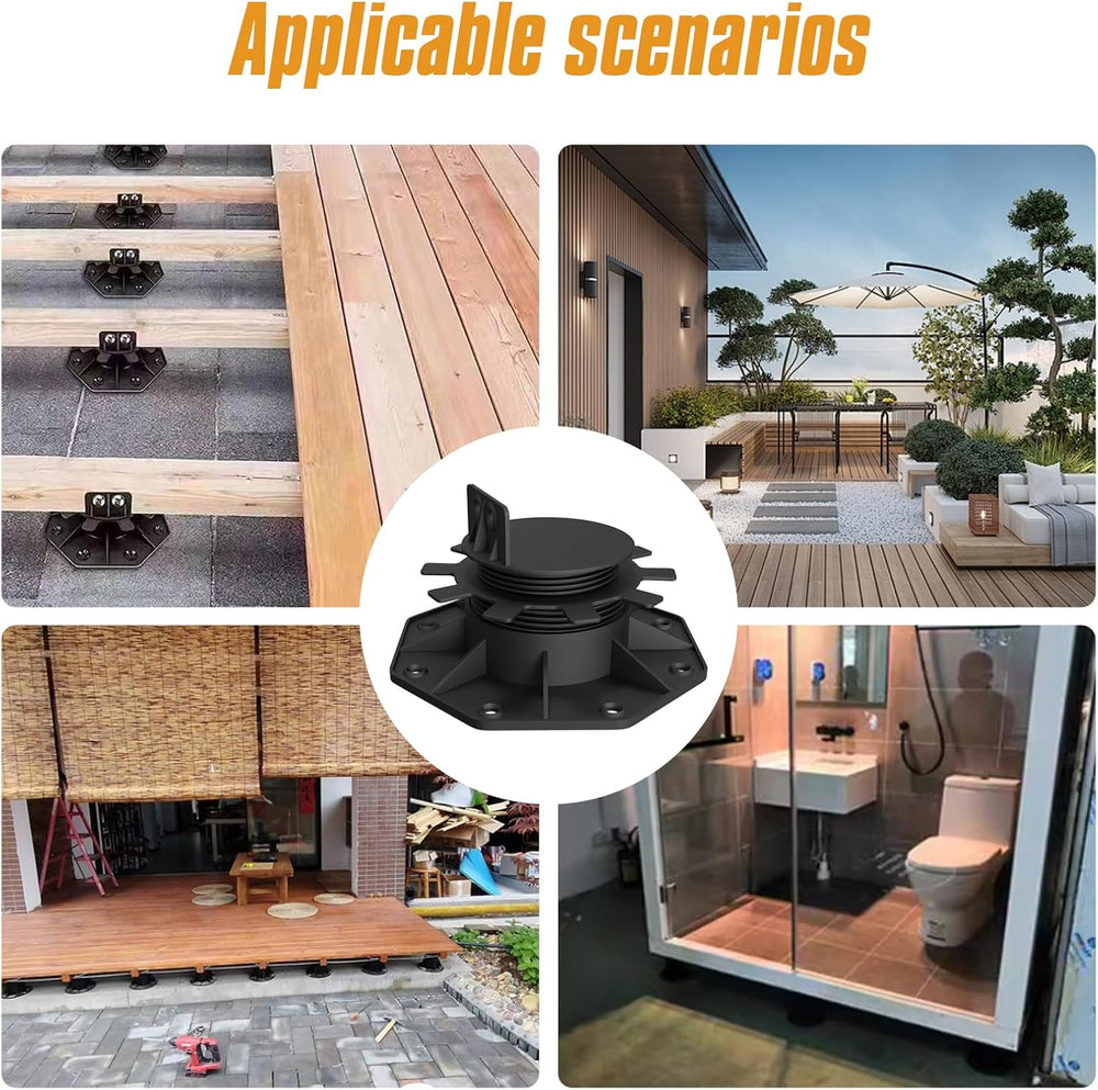 Deckit 12-Pack Adjustable Deck Support Pedestals, 1.18"–2.36" (30–6...