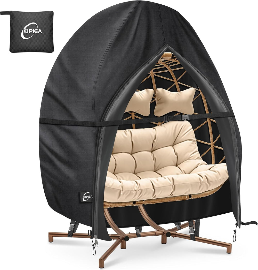 Kipiea Patio Egg Chair Covers Waterproof, 500D Upgraded Outdoor Hanging Egg C...