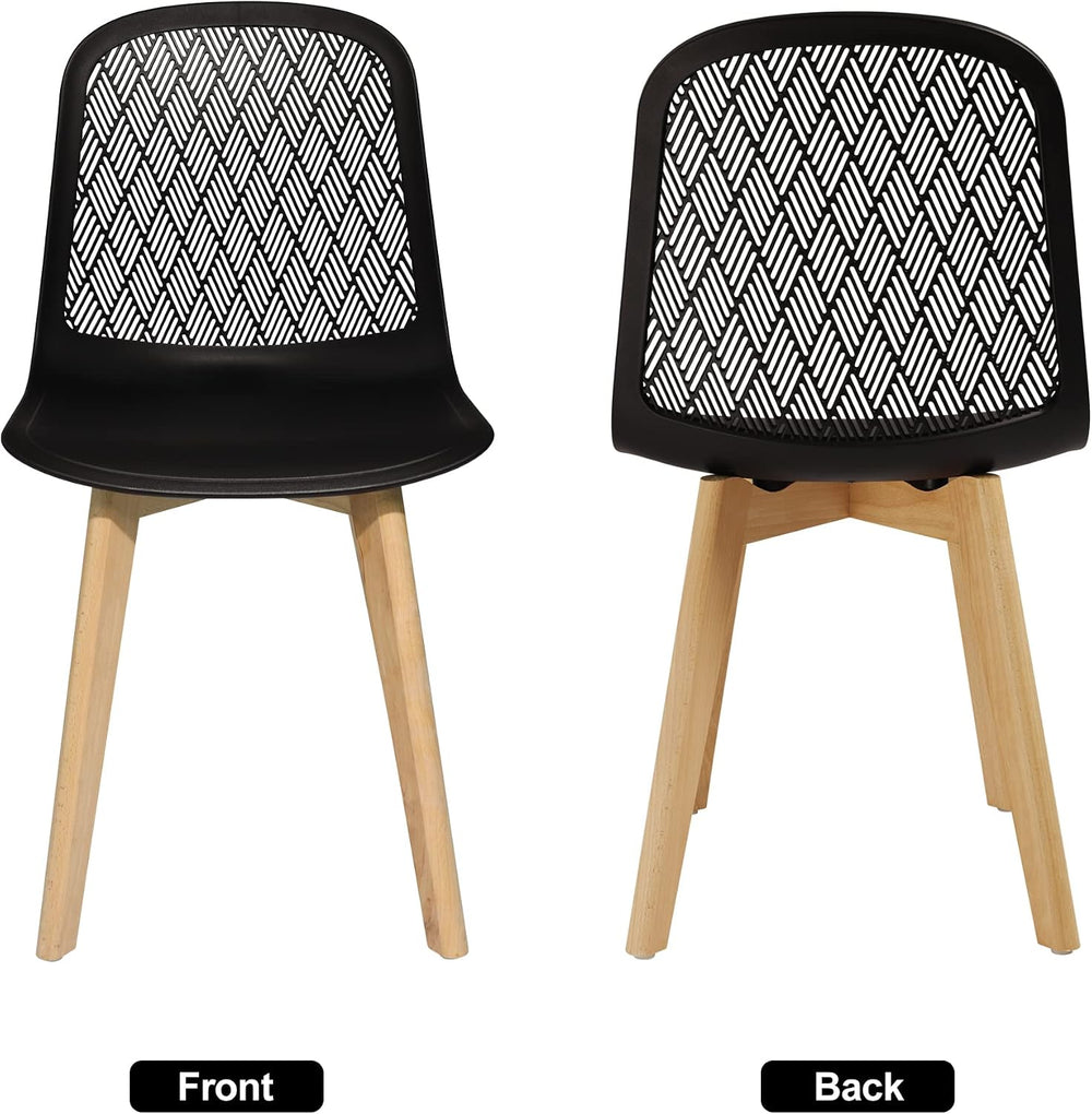 KM Legend Armless Modern Chairs with Wood Legs for Living, Bedroom, Kitchen,D...