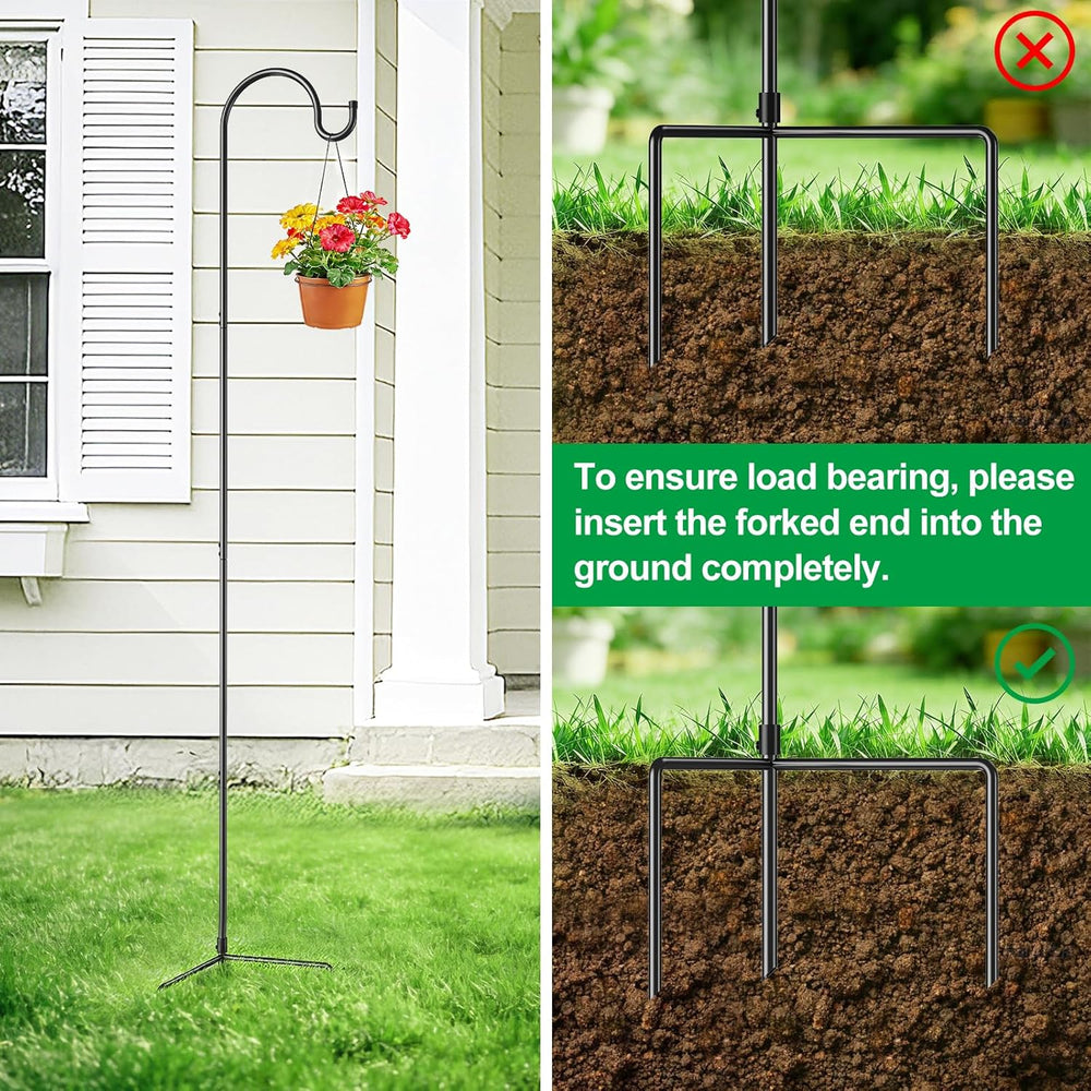GOFORWILD 65 Inch 8 Pack Shepherd Hook for Garden Decor