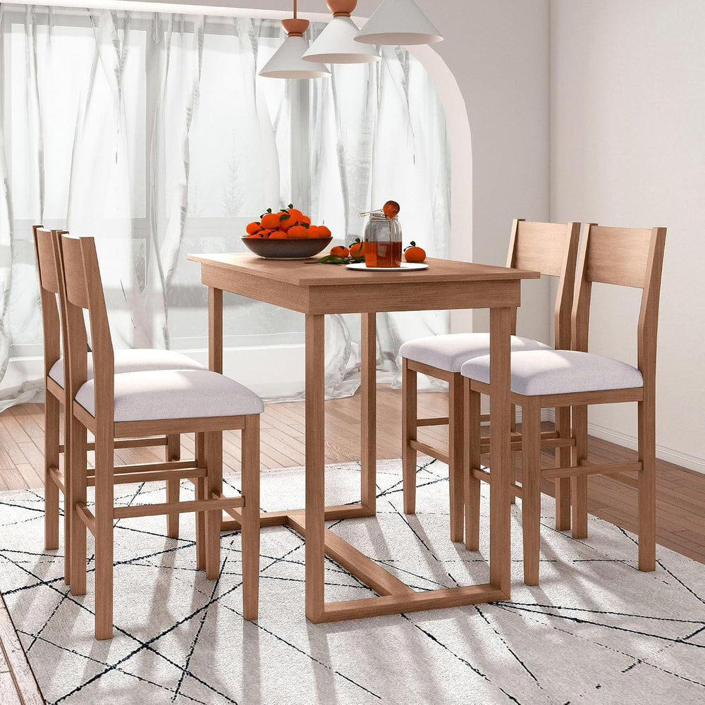 LUMISOL 5-Piece Counter Height Dining Table Set for 4, Farmhouse Kitchen Tabl...