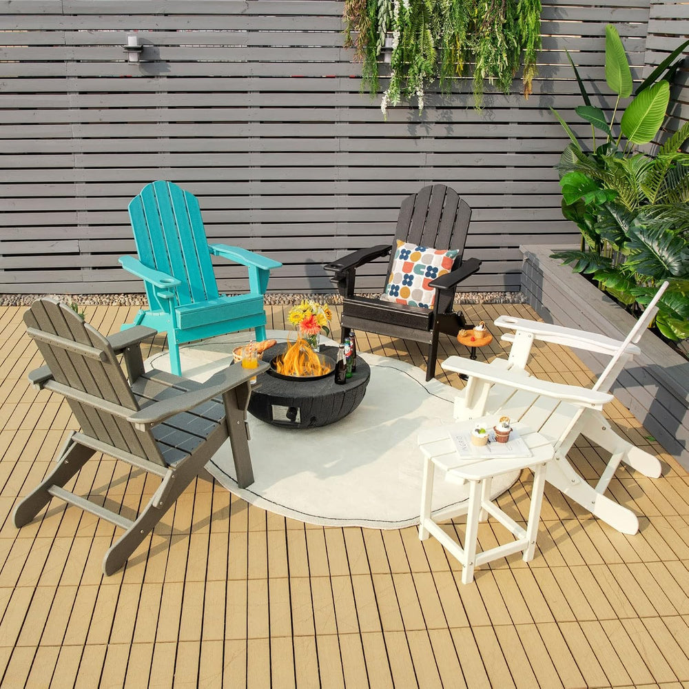 Giantex Adirondack Chair Outdoor Folding Chairs, HDPE Weather Resistant Patio...
