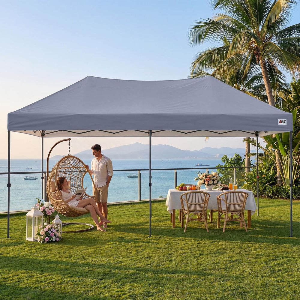 ABCCANOPY 10x20 Pop Up Canopy, Heavy Duty Weather Protection, Light Gray