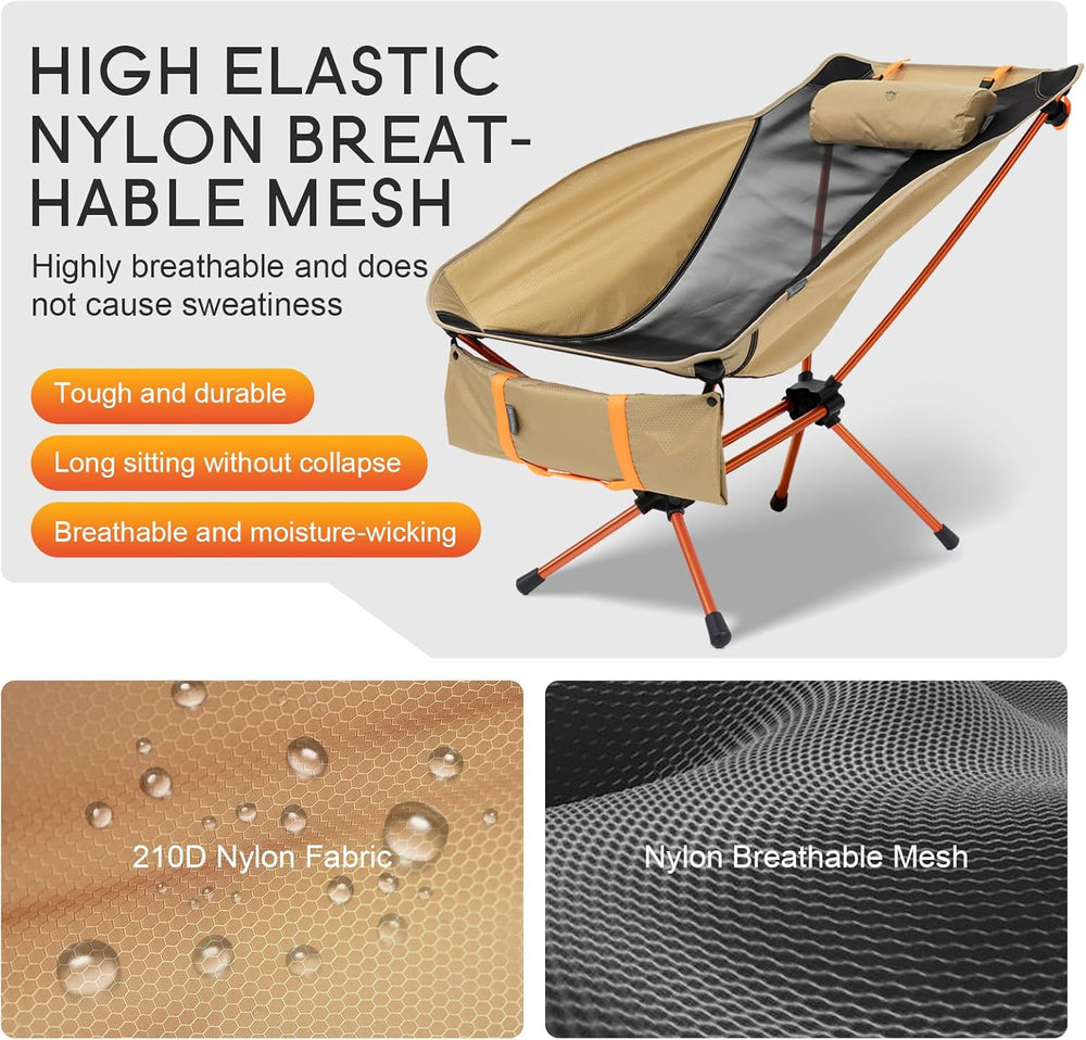 Portable Folding Camping Chair with Sunshade Canopy for Adults