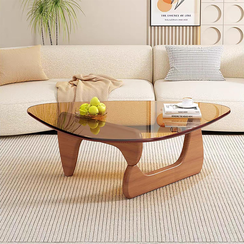 Modern Glass Coffee Table for Living Room, Mid Century Coffee Table, Small Co...