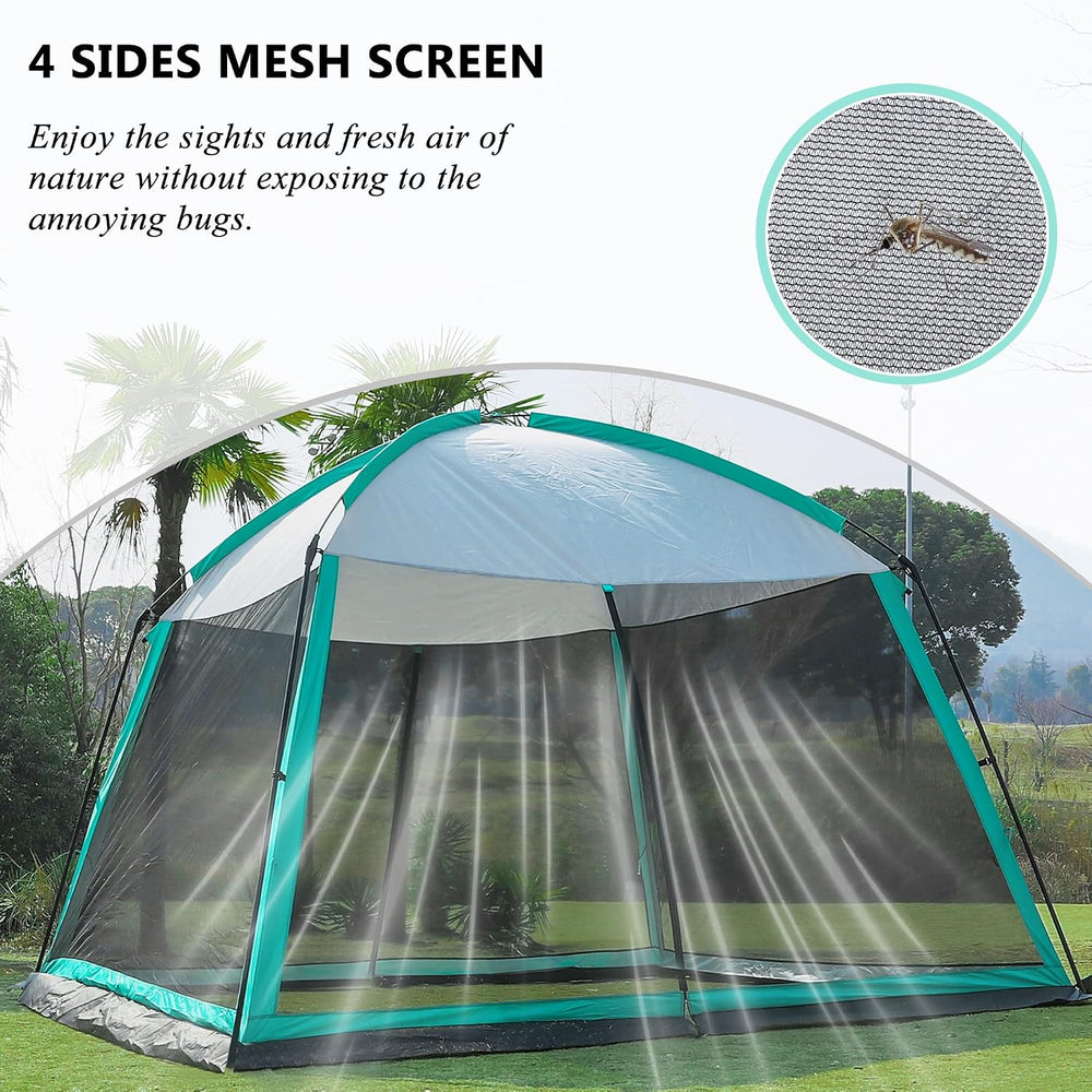 GREGIN Screen House Room 11 x 11 ft Mesh Net Tent Portable Canopy Gazebo