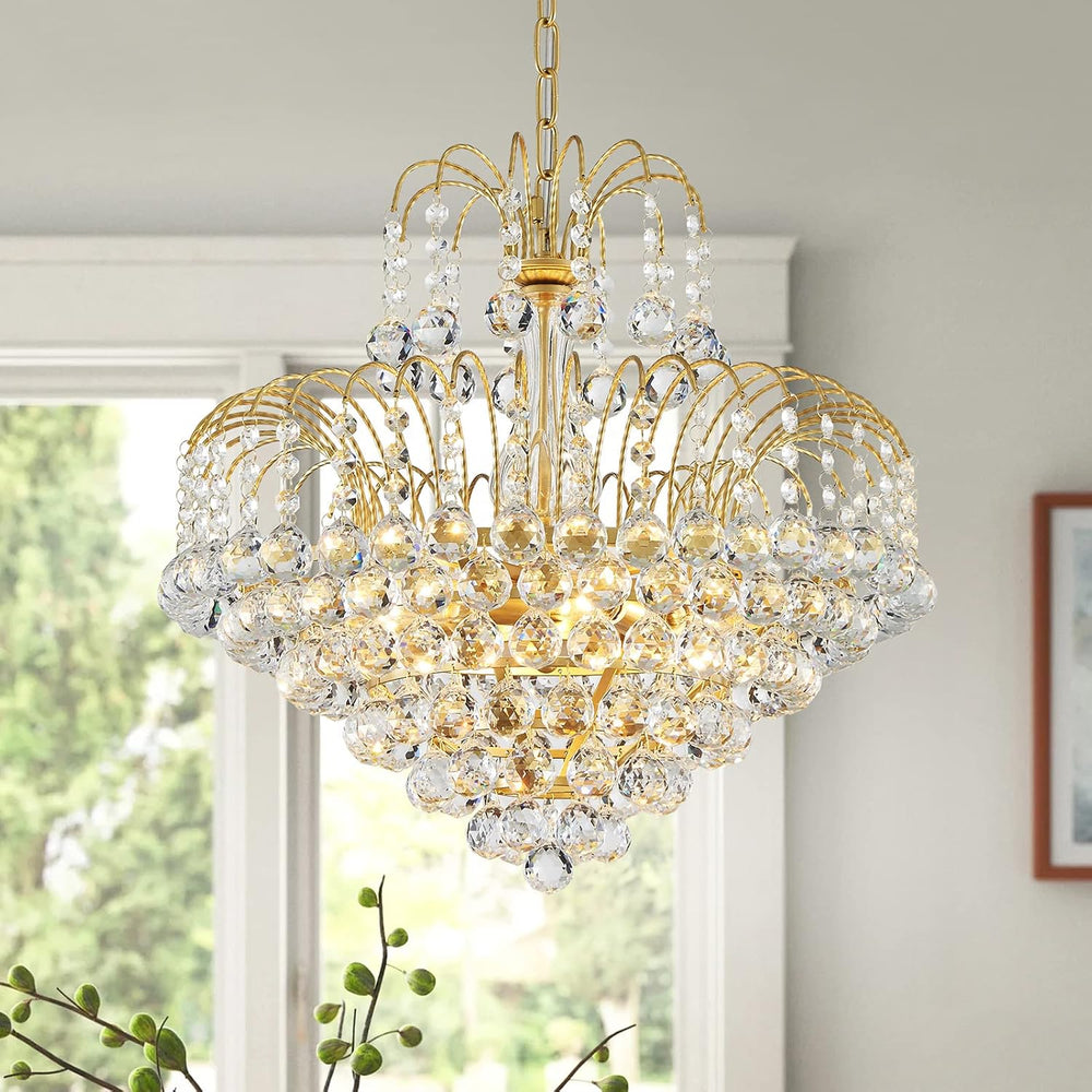 WUZUPS Crystal Chandelier Pendant Flushmount Ceiling Light Modern Lighting Fi...