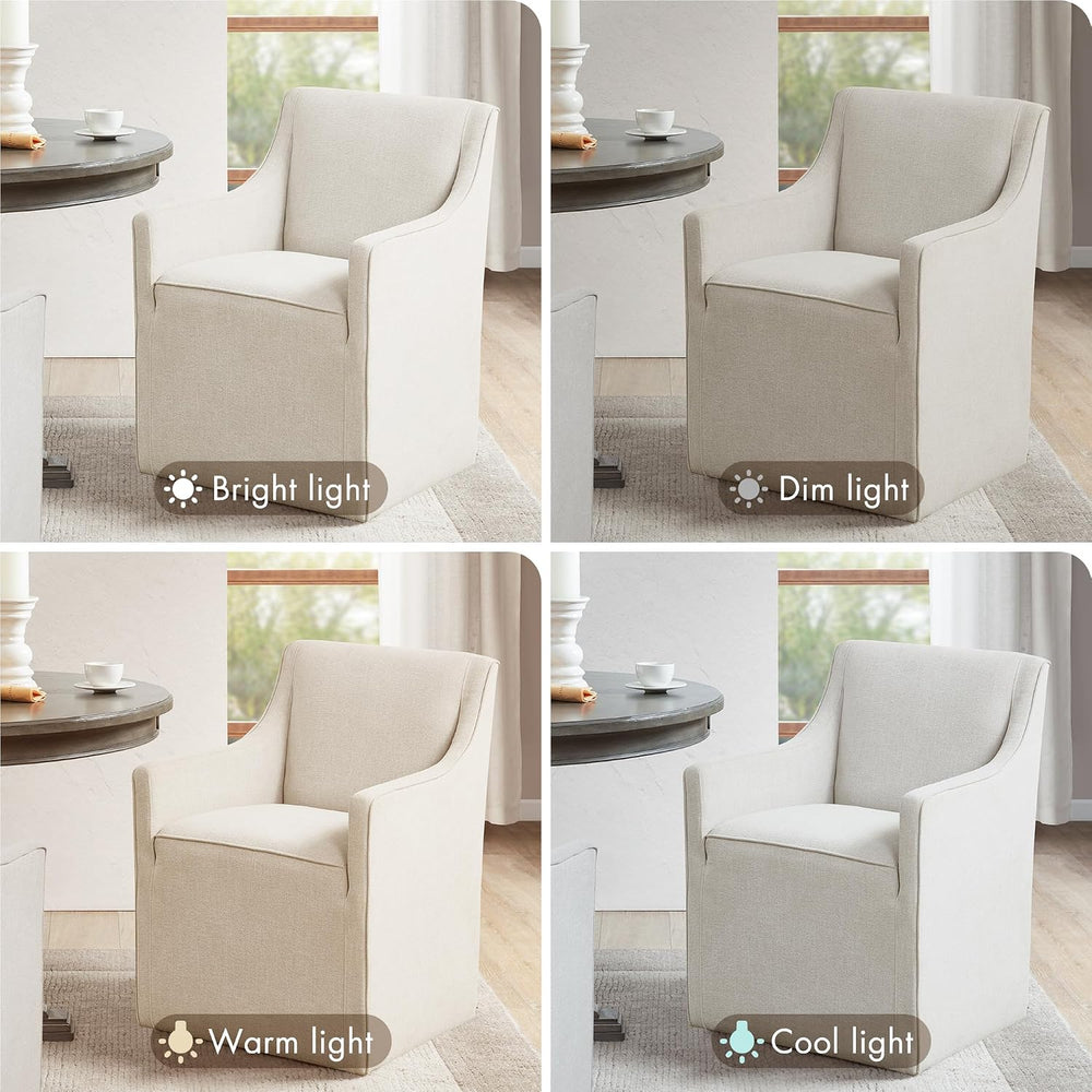 Madison Park Dining Chair with Hidden Casters, 20" Thick Seat Foam Cushi...