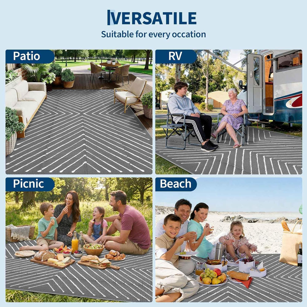 Garvee 8x10 Outdoor Patio Carpet Reversible Waterproof, Large Portable RV Cam...