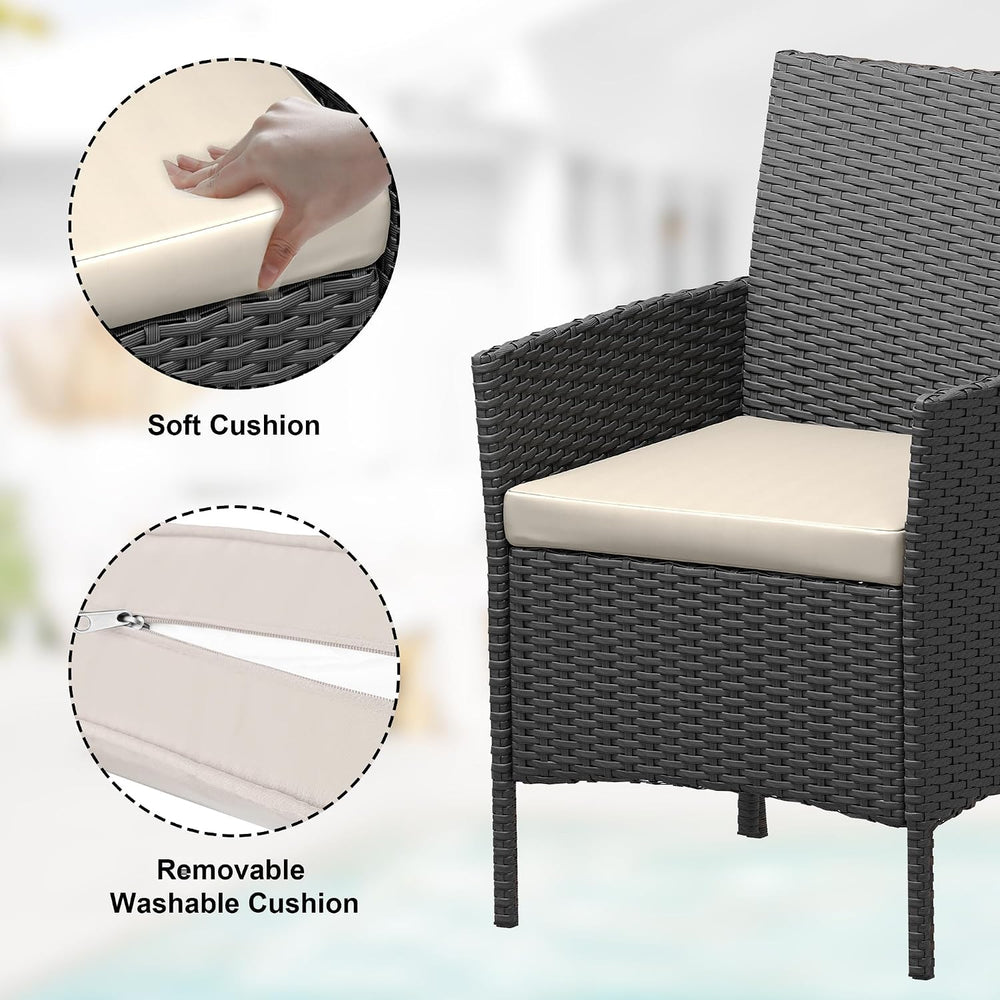 GarveeLife 3 Piece Patio Furniture Set, Rattan Outdoor Furniture with 2 Chair...