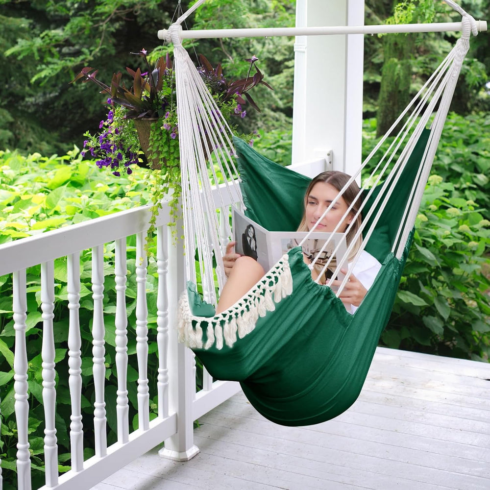 Chihee Hammock Chair Foot Rest 2 Cushions Max 500 lb Metal Spreader Bar