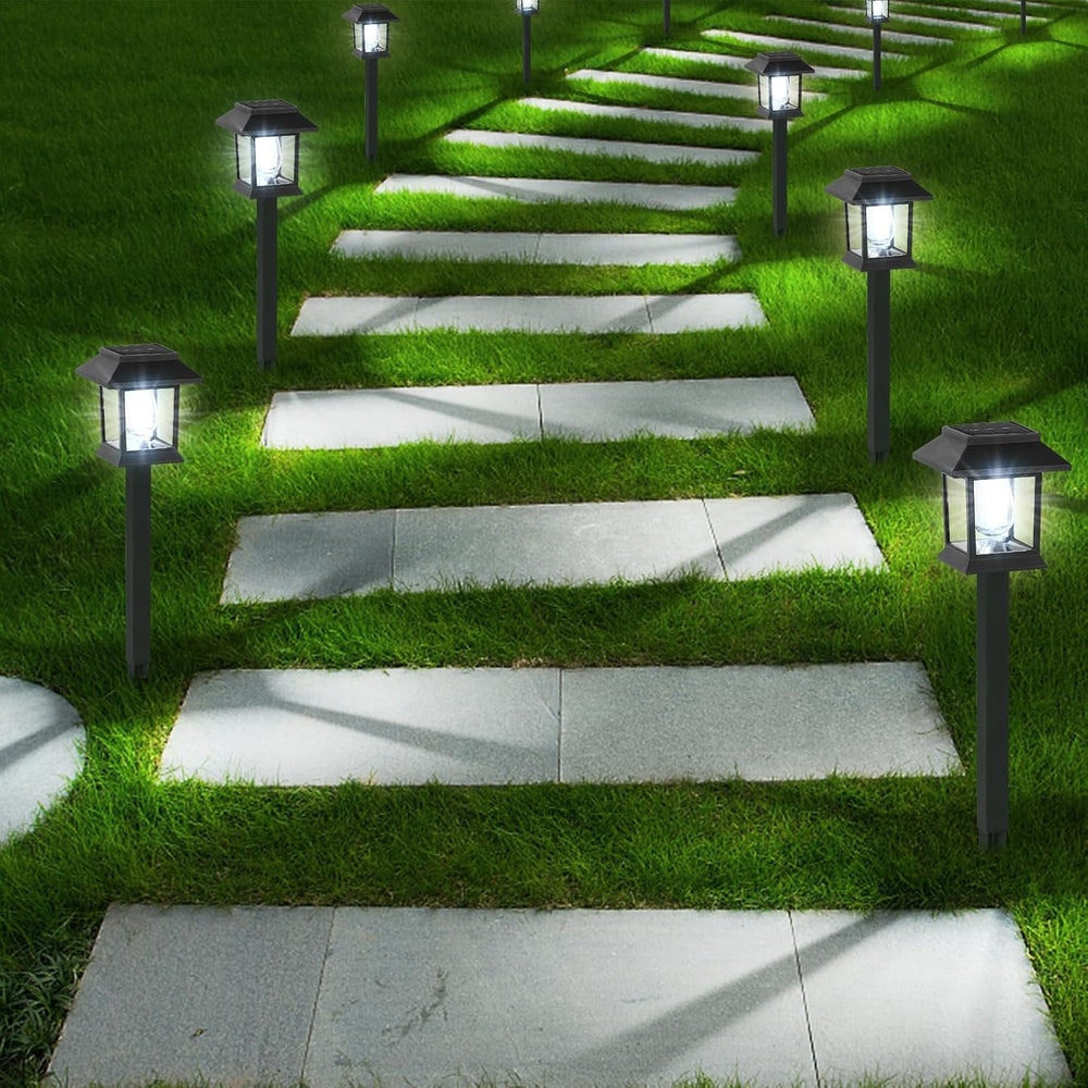 Greluna Solar Pathway Lights Outdoor,12 Pack Cool White 6000K Solar Lights,