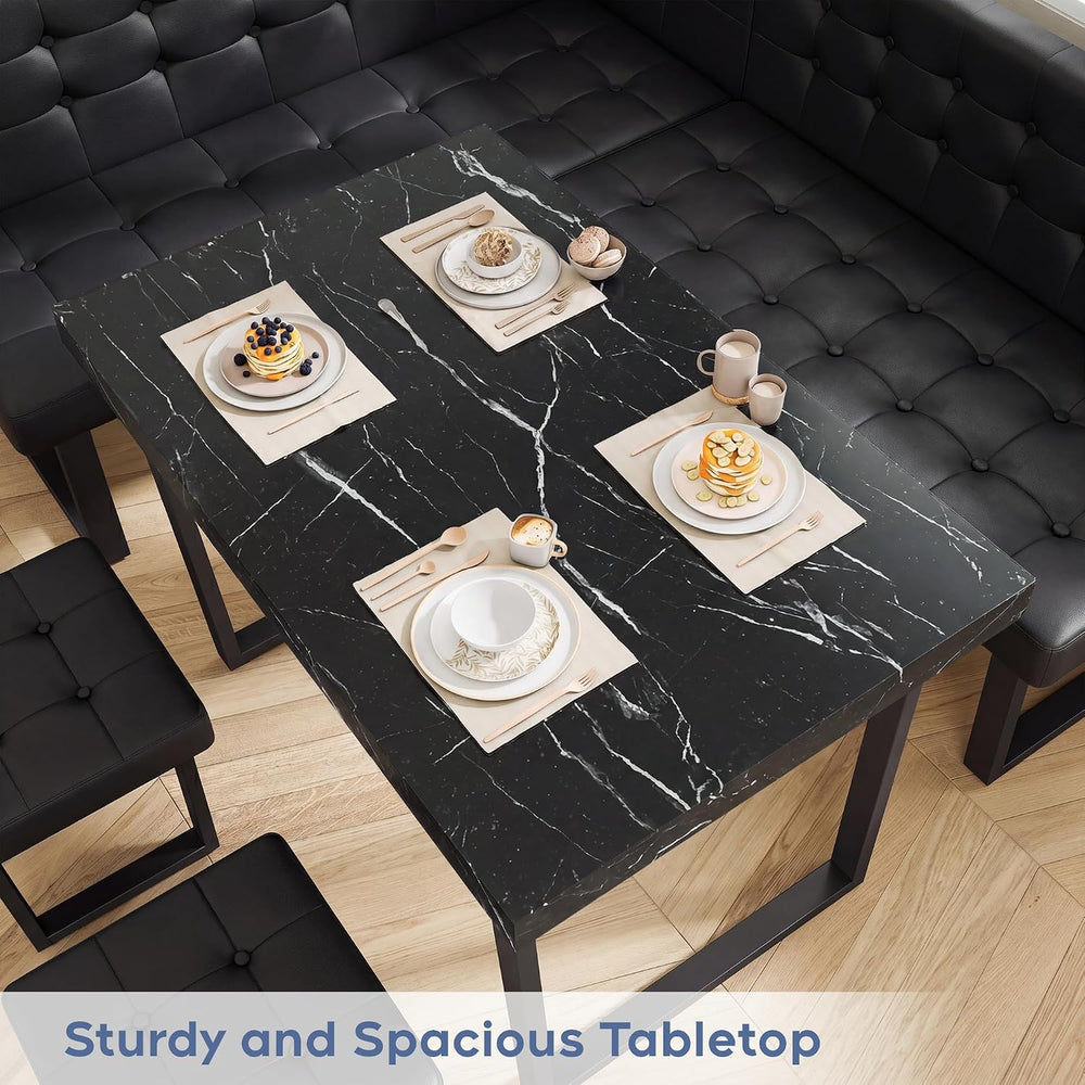 XIAO WEI Corner Dining Table Set for Small Spaces, 72 Inch Breakfast Nook wit...