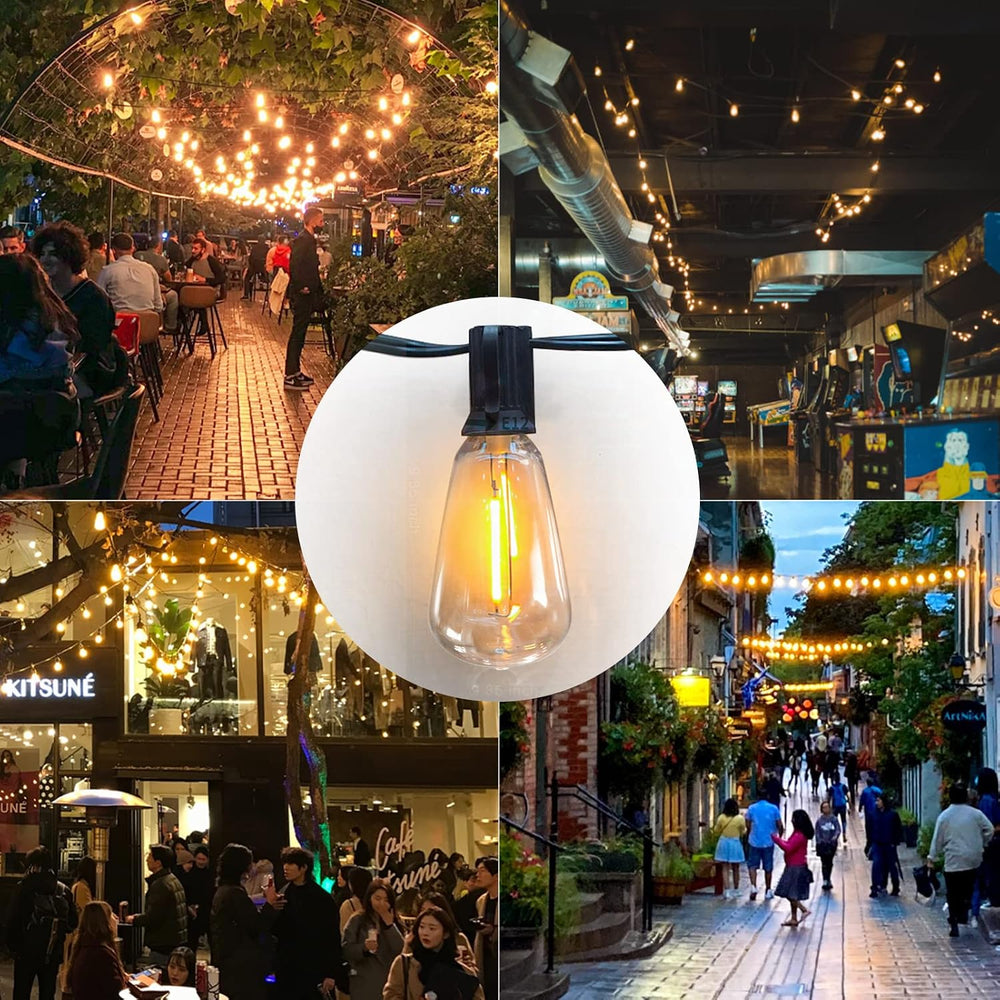 Achin 100FT Outdoor String Lights LED Dimmable Patio Lights String Waterproof...