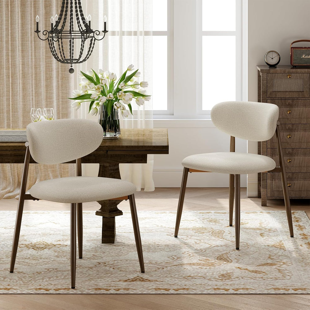 MALOL Dining Chairs Set of 4, Curved Back Kitchen Room Chairs with Metal Legs...
