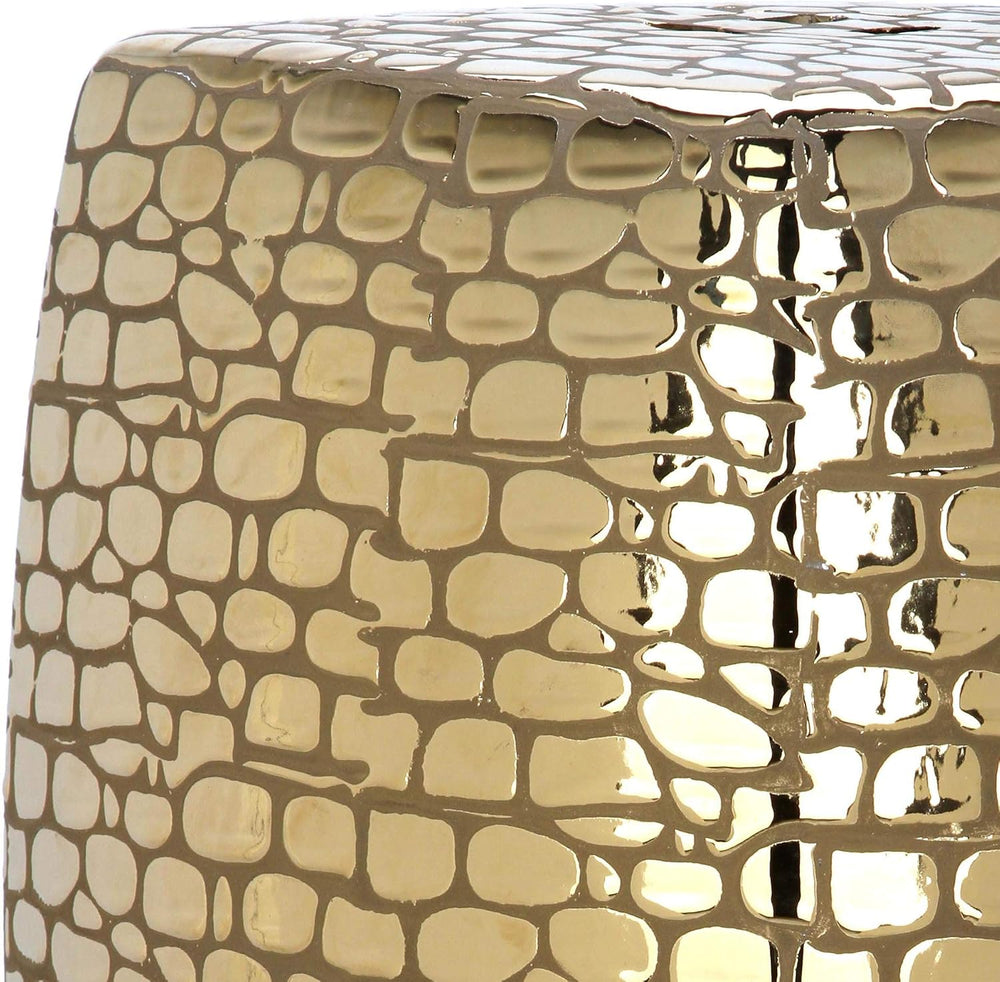 Safavieh Castle Gardens Collection Jasmine Plated Gold Glazed Ceramic Garden ...