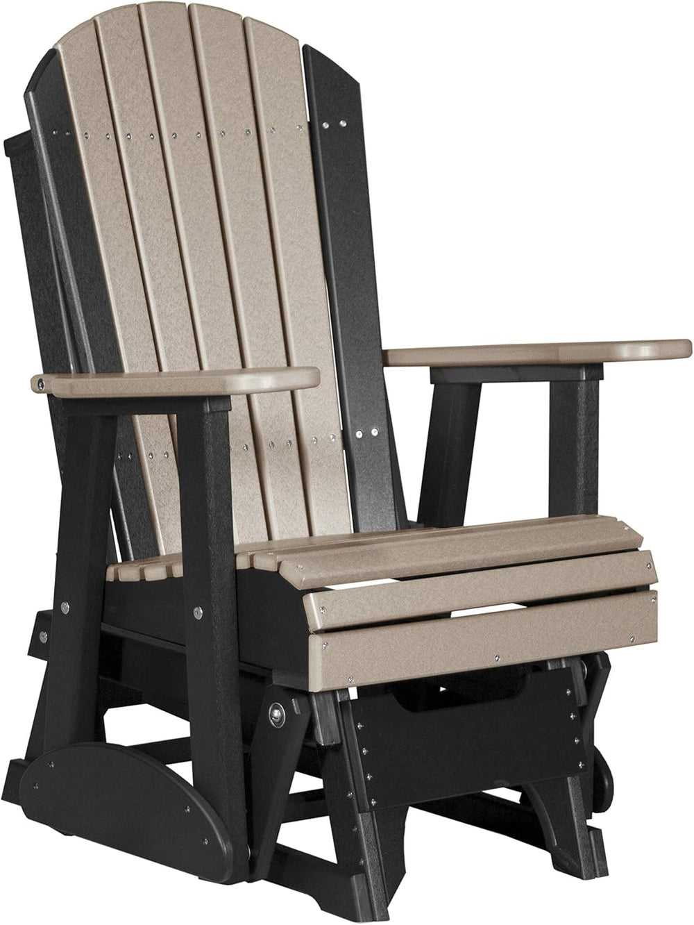 LuxCraft 2' Adirondack Glider Chair - Available in 20 Colors, Weatherwood...