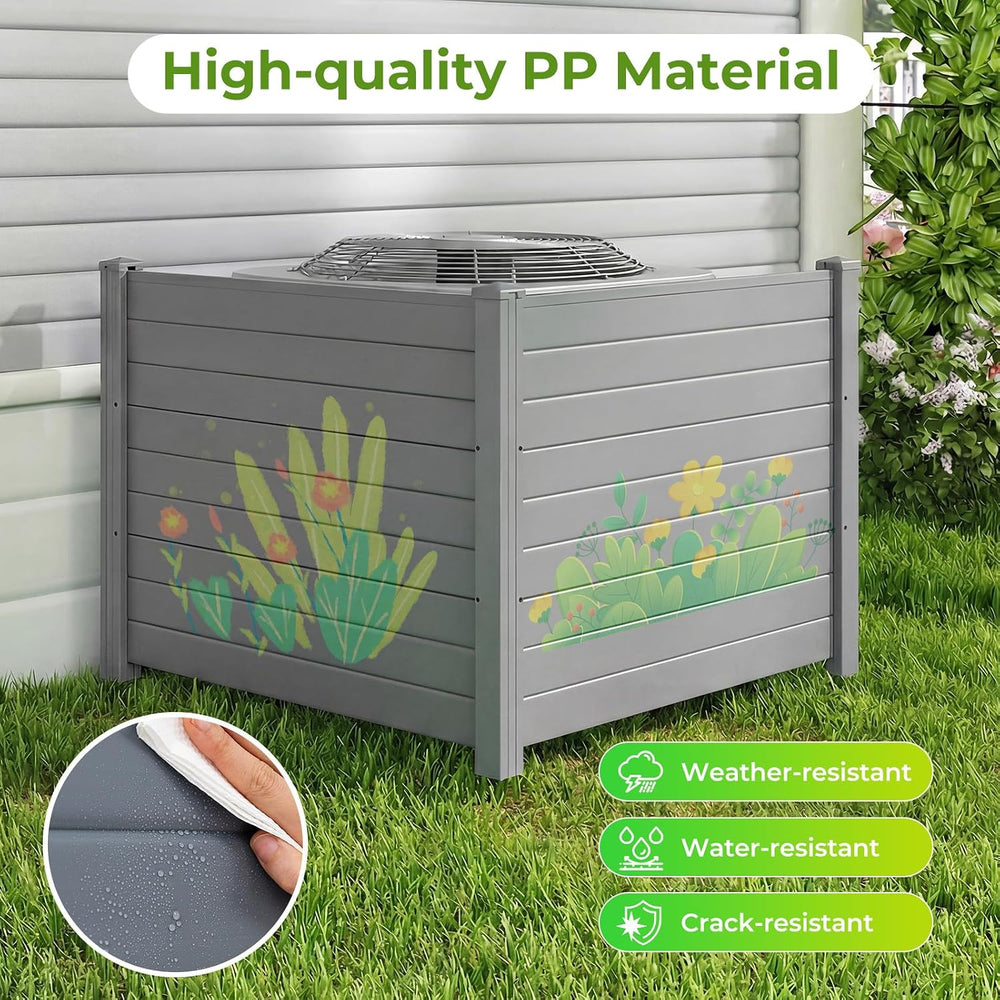 GIANTEX No-Dig Air Conditioner Fence, 2 Panels, 48''W x 36''H...
