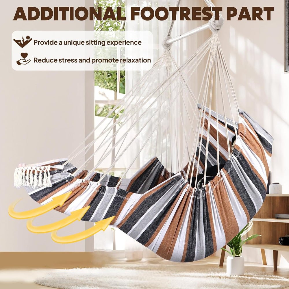 Chihee Hammock Chair Foot Rest 2 Cushions Max 485 lbs Metal Spreader Bar