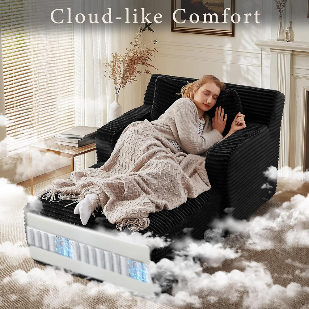 65.4" Chaise Lounge Chair Indoor, Oversized Boneless Couch