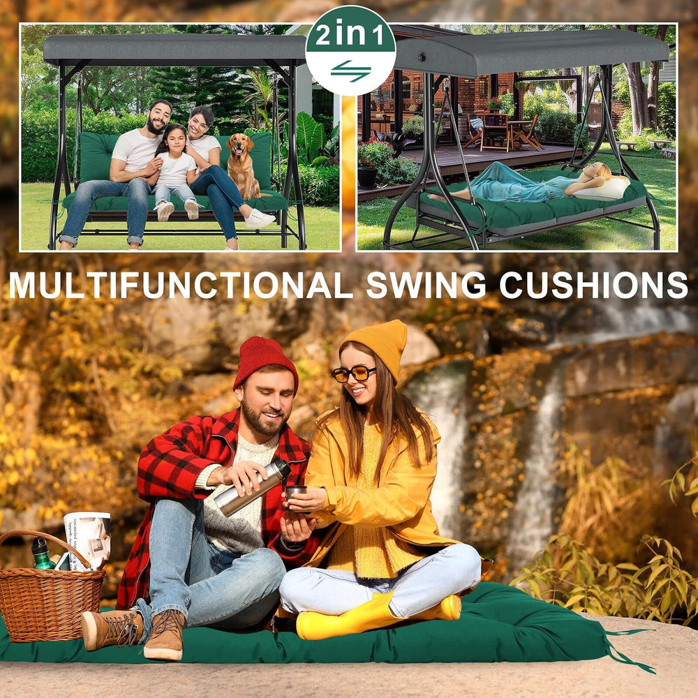 Porch Swing Cushions Waterproof Outdoor Swing Cushions 2-3 Seater Thicken 5&q...