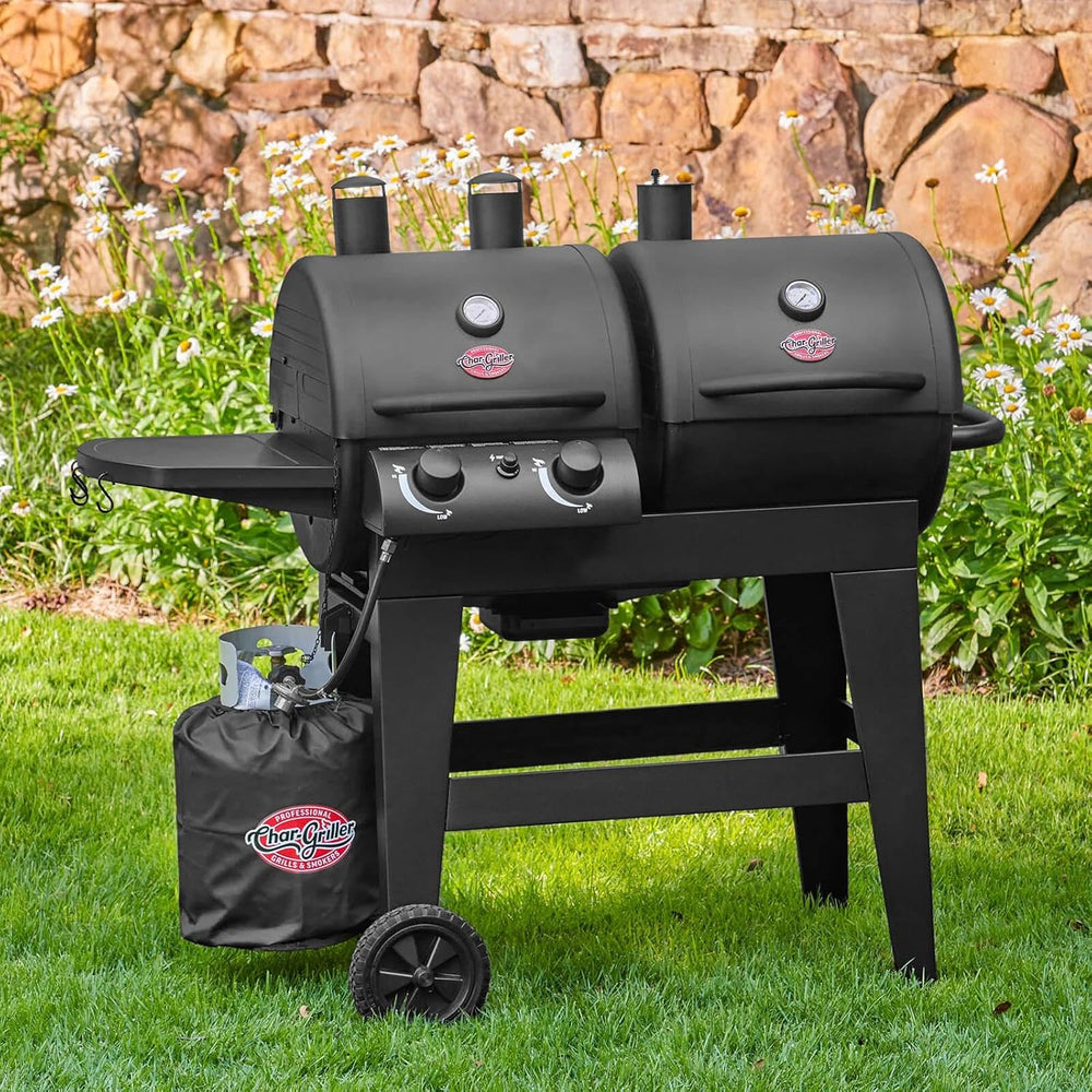 Char-Griller® Dual-Function 2-Burner 24,000 BTU Propane Gas and Charcoal Comb...