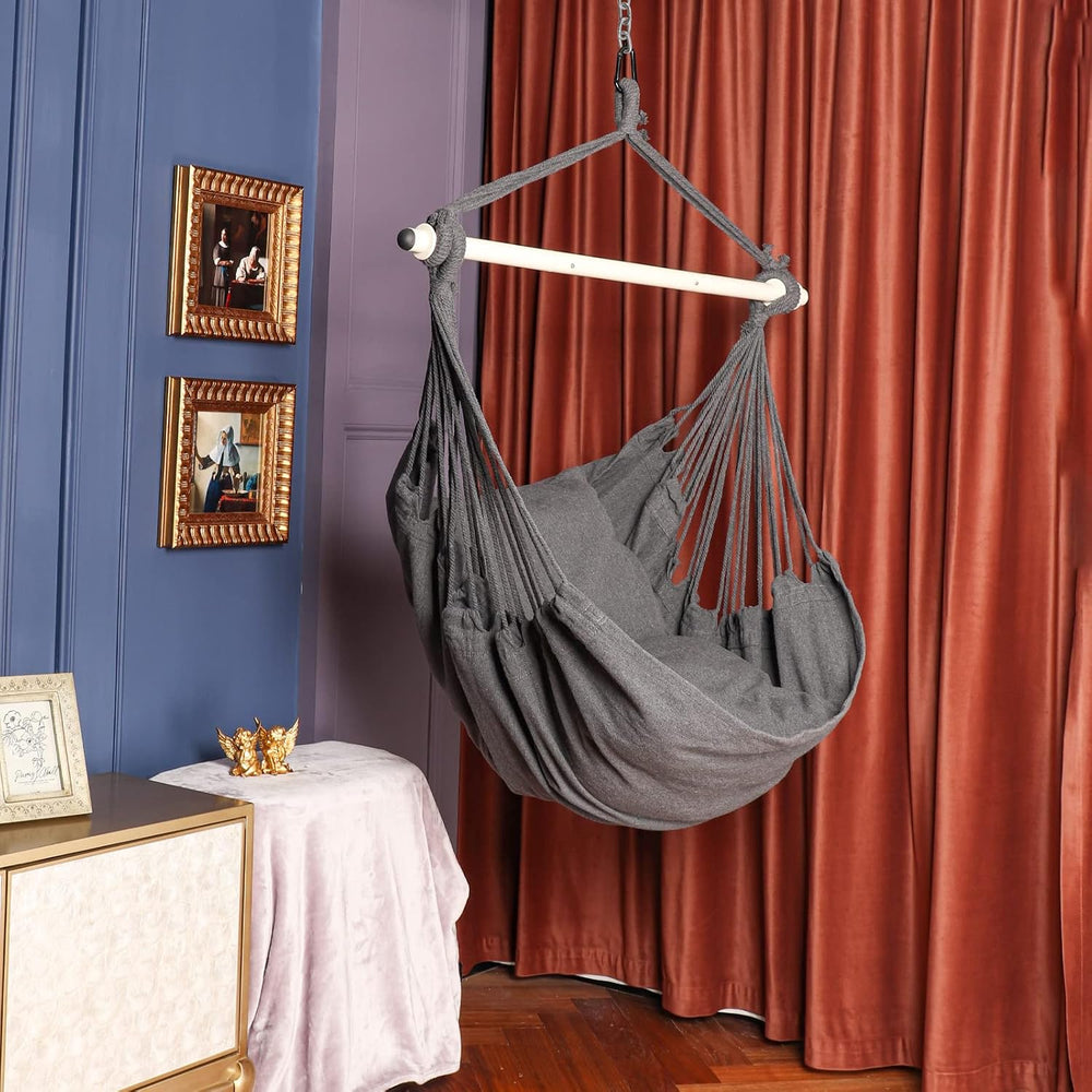 Highwild Hammock Chair Hanging Rope Swing - Max 500 Lbs - 2 Cushions Included...