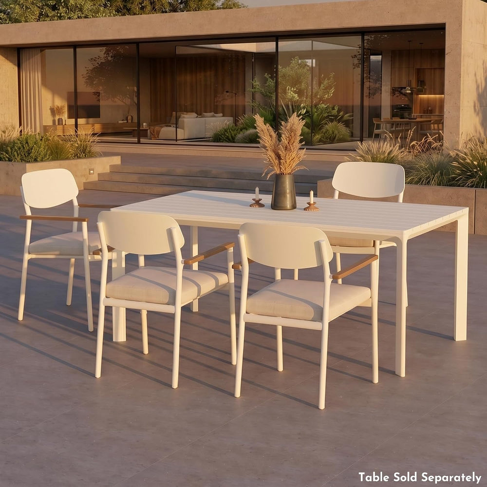 Modern Shade Luxury Outdoor Dining Chairs Set of 4, Fade Resistant, All-Alumi...