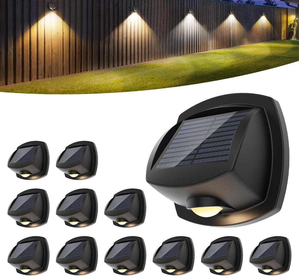 Solar Lights Outdoor Waterproof, Solar Stair Lights Outdoor Decor 12 Pack