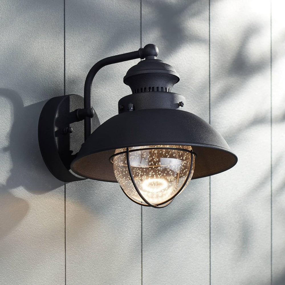 Fordham 8" High Black LED Farmhouse Outdoor Wall Light Fixture