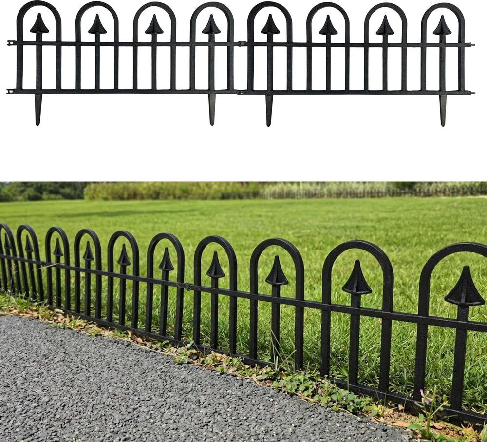 LaLaGreen Garden Edging Border (24in, 10 Pack) Small Flower Fence Panels