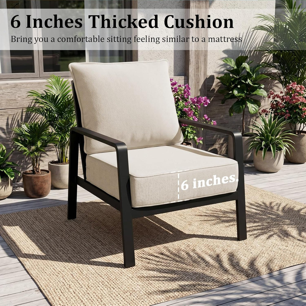 6" Thick Outdoor Chair Cushions, 24 x24 Inch Patio Furniture Cushions Se...