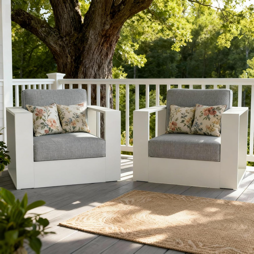 LayinSun 2 Piece Oversized Aluminum Patio Outdoor Furniture Set