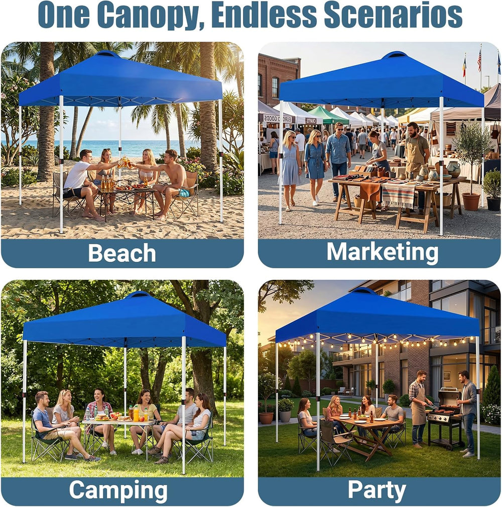 10x10 Pop Up Canopy Tent, Instant Folding Outdoor Shelter with High Strength ...
