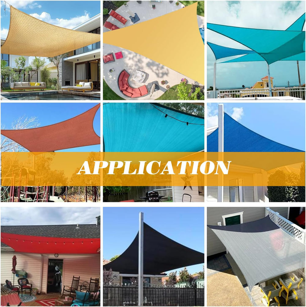 16'x20' Sun Shade Sail Rectangle Outdoor UV Block Square Canopy Sunsh...