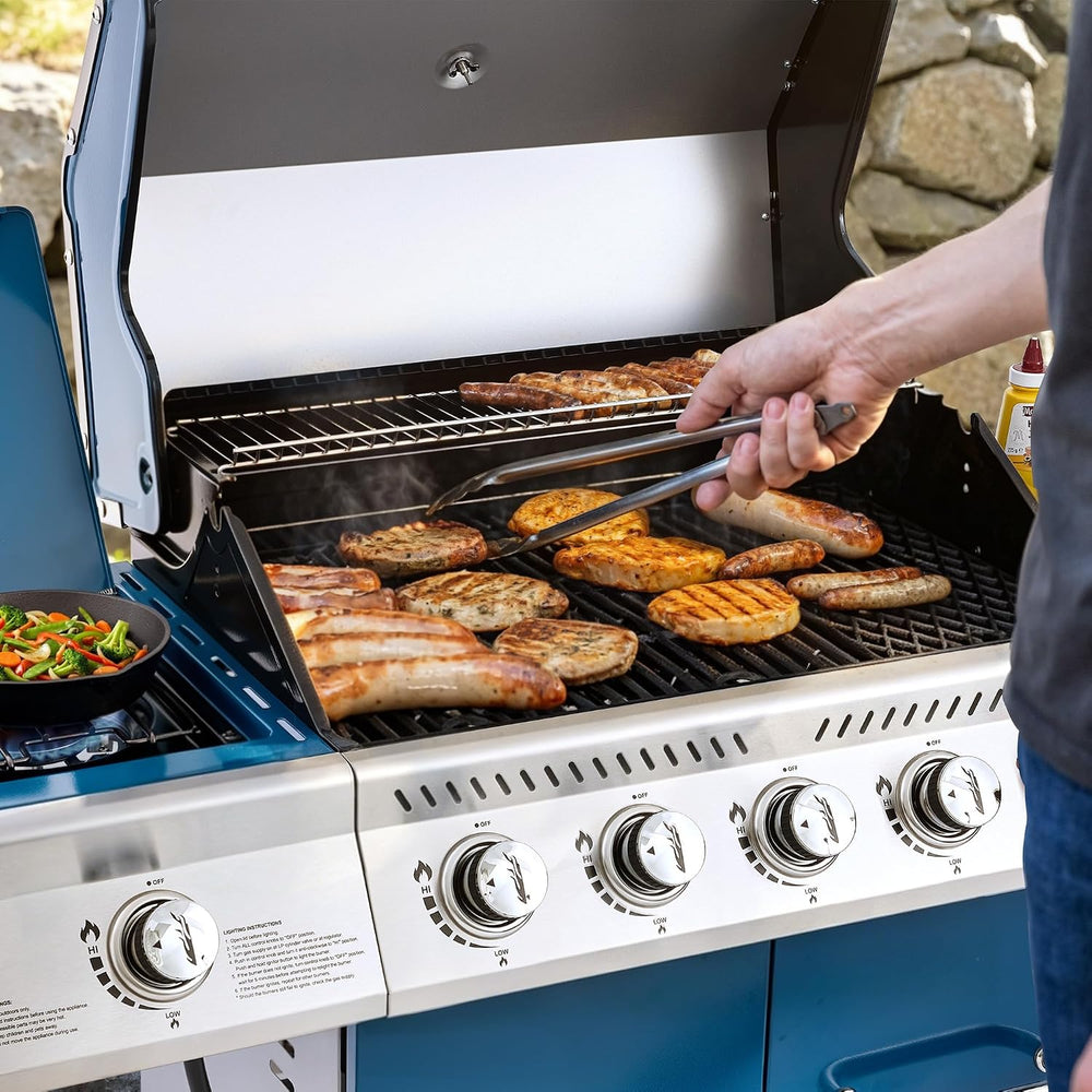 Royal Gourmet GA5403B 5 Burner Propane Gas Grill with Side Burner, Blue